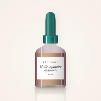 Huile capillaire apaisante au macadamia – Zelliane, flacon compte-gouttes 100 ml