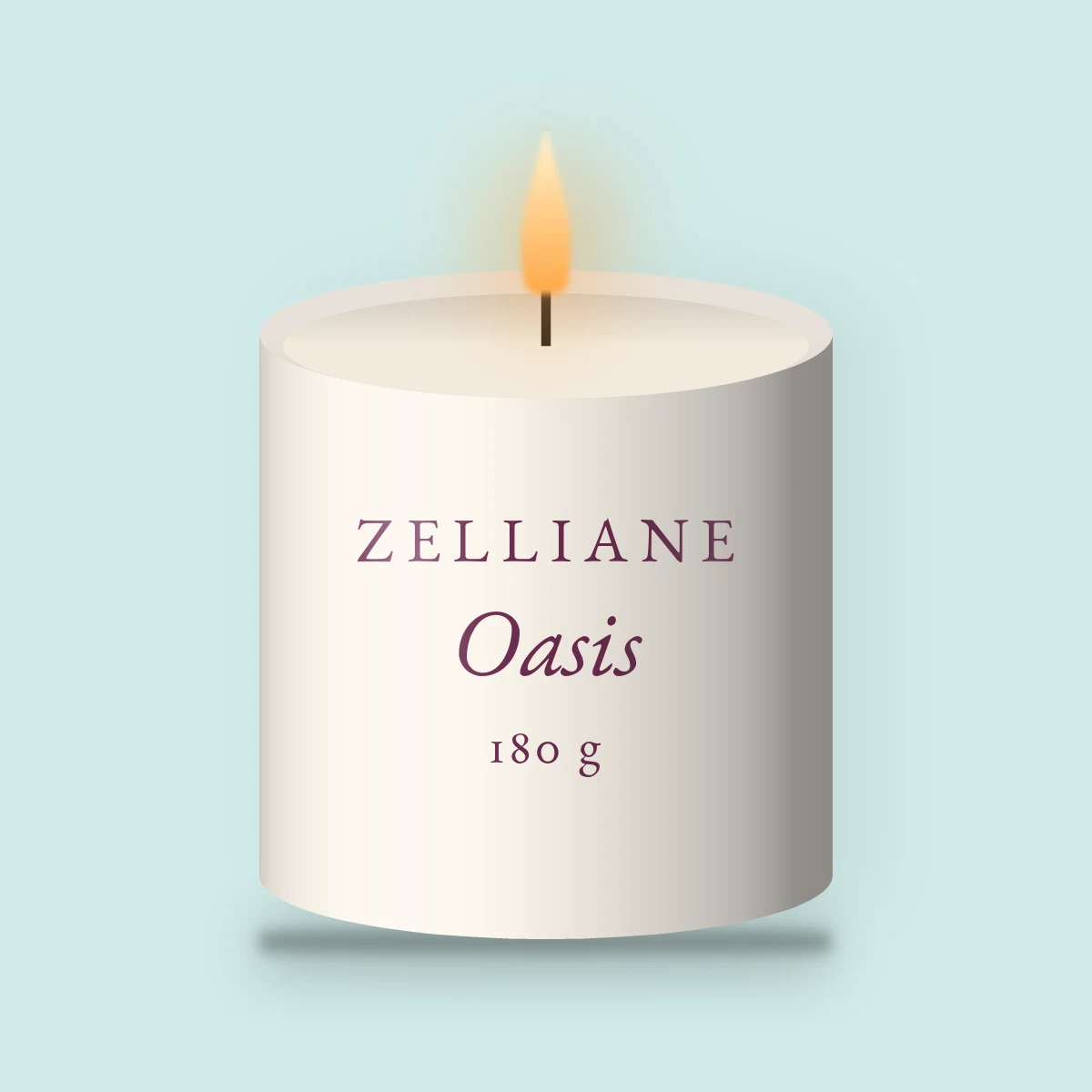 Bougie parfumée Oasis douce – Zelliane, pot en verre 180 g
