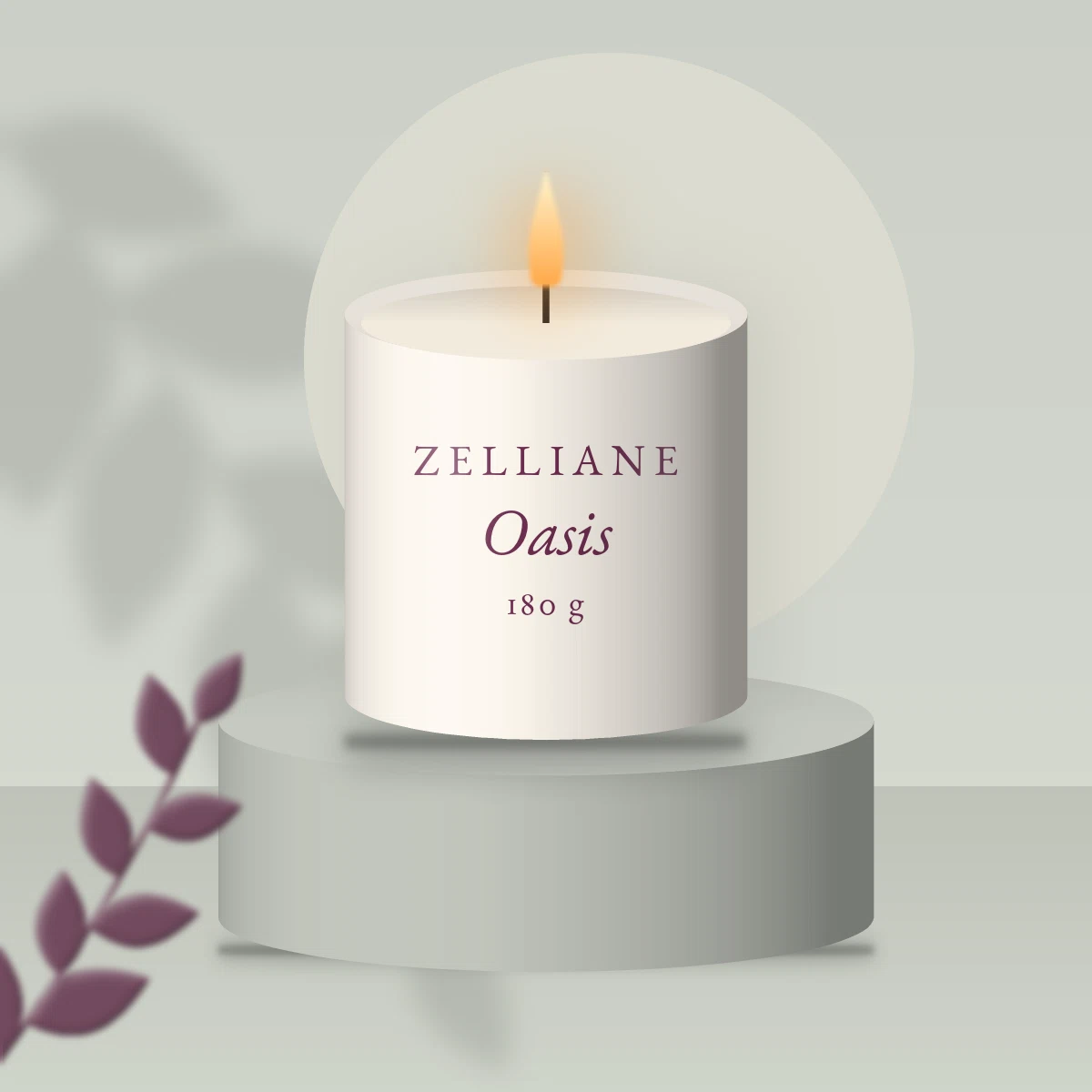 Bougie parfumée Oasis douce – Zelliane, photo d'ambiance