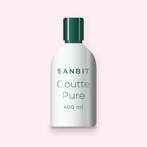 Goutte Pure nettoyant visage confort – Sanbit, flacon 400 ml