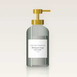 Nettoyant visage sans savon à l'extrait d'hamamélis – Atelier Verdure, flacon-pompe 150 ml