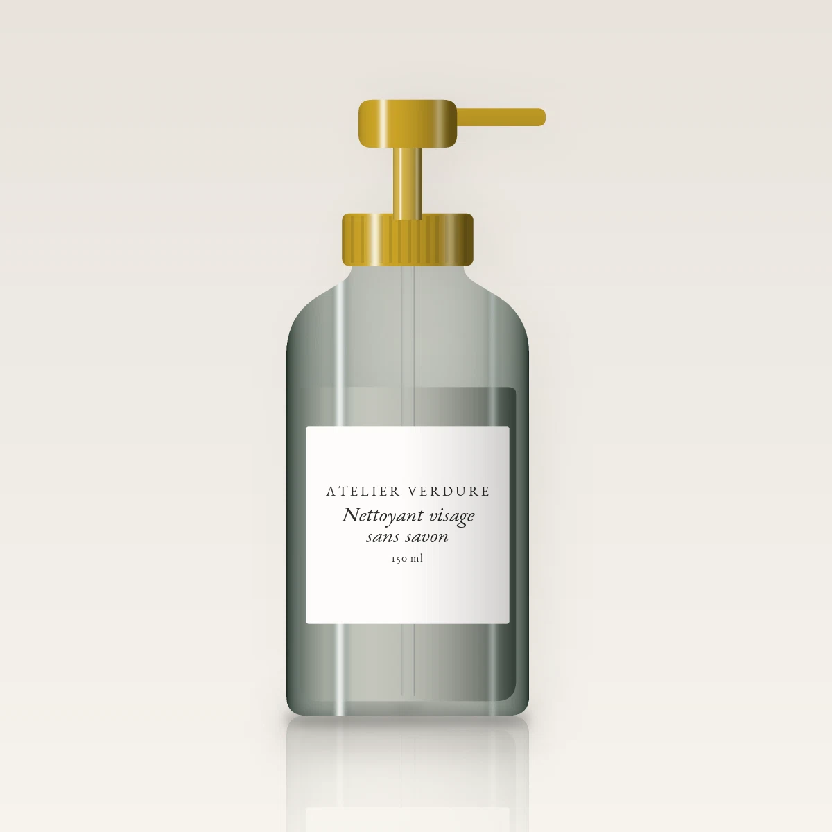 Nettoyant visage sans savon à l'extrait d'hamamélis – Atelier Verdure, flacon-pompe 150 ml