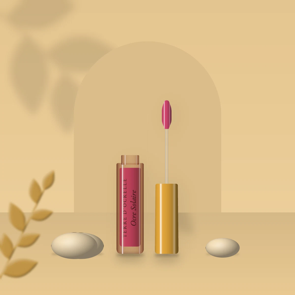 Gloss Ocre Solaire à l'huile de ricin – Terre d'Ocrelle, photo d'ambiance