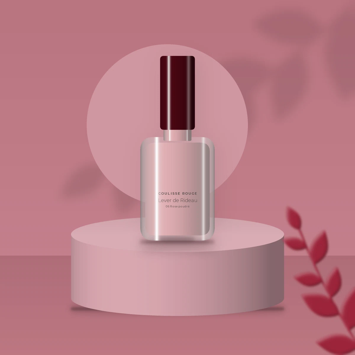 Vernis à ongles Lever de Rideau effet gel – Coulisse Rouge, photo d'ambiance