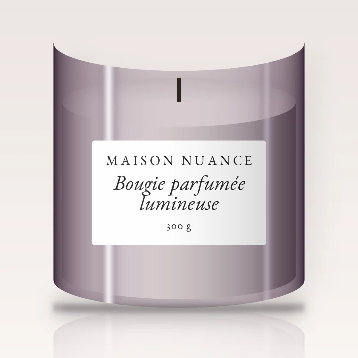 Bougie parfumée lumineuse au poivre noir – Maison Nuance, pot en verre 300 g