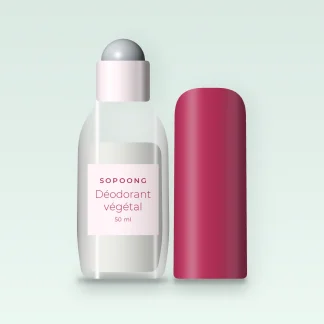 Déodorant soin végétal au bicarbonate – Sopoong, flacon roll-on 50 ml
