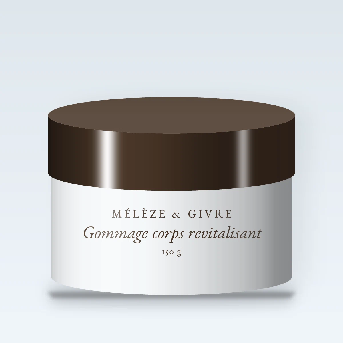 Gommage corps revitalisant à l'huile de macadamia – Mélèze & Givre, pot 150 g