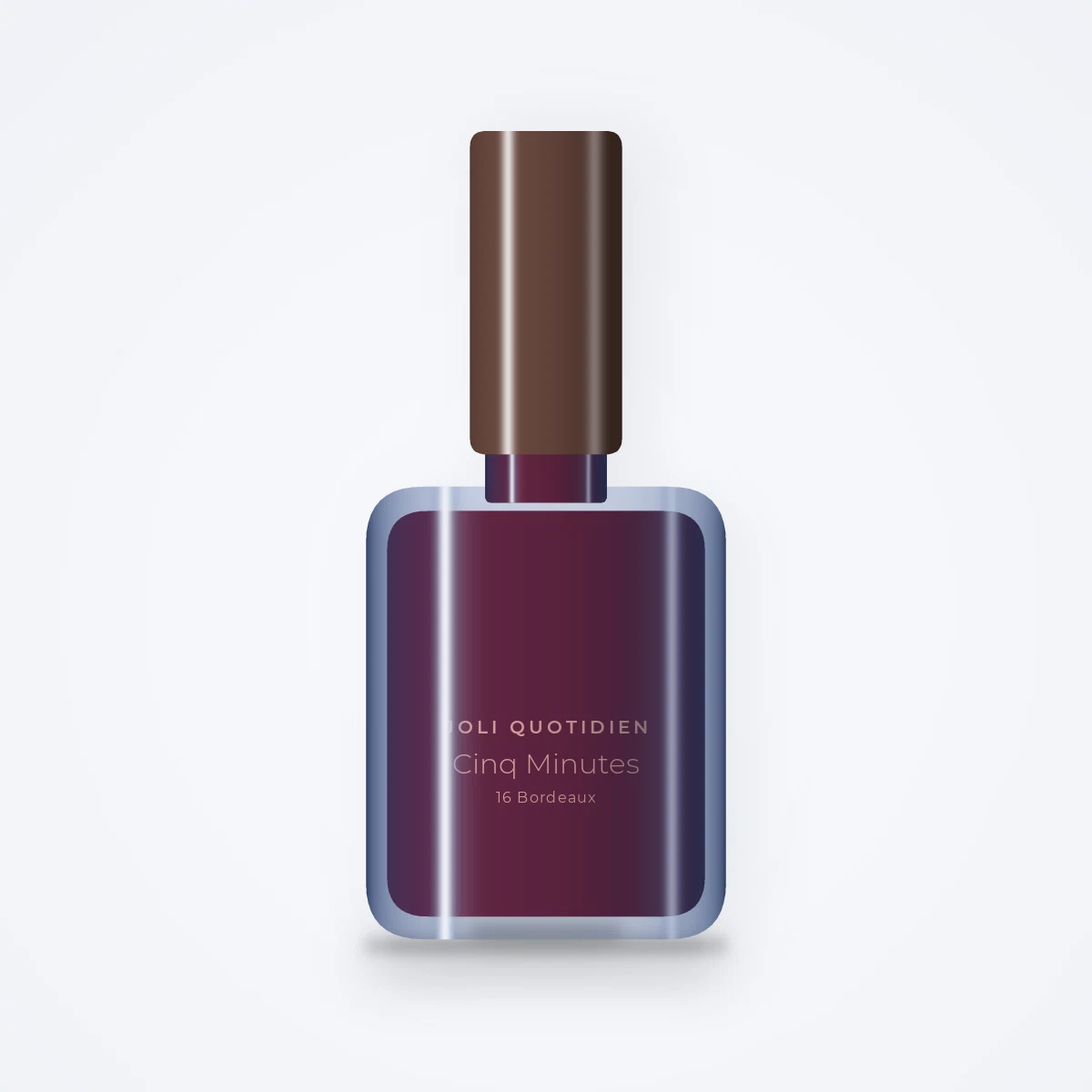 Vernis à ongles Cinq Minutes haute tenue – Joli Quotidien, flacon 12 ml, teinte 16 Bordeaux