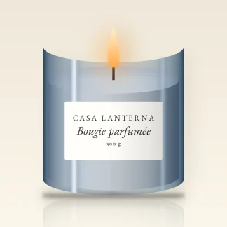 Bougie parfumée contemporaine à la lavande fine – Casa Lanterna, pot en verre 300 g