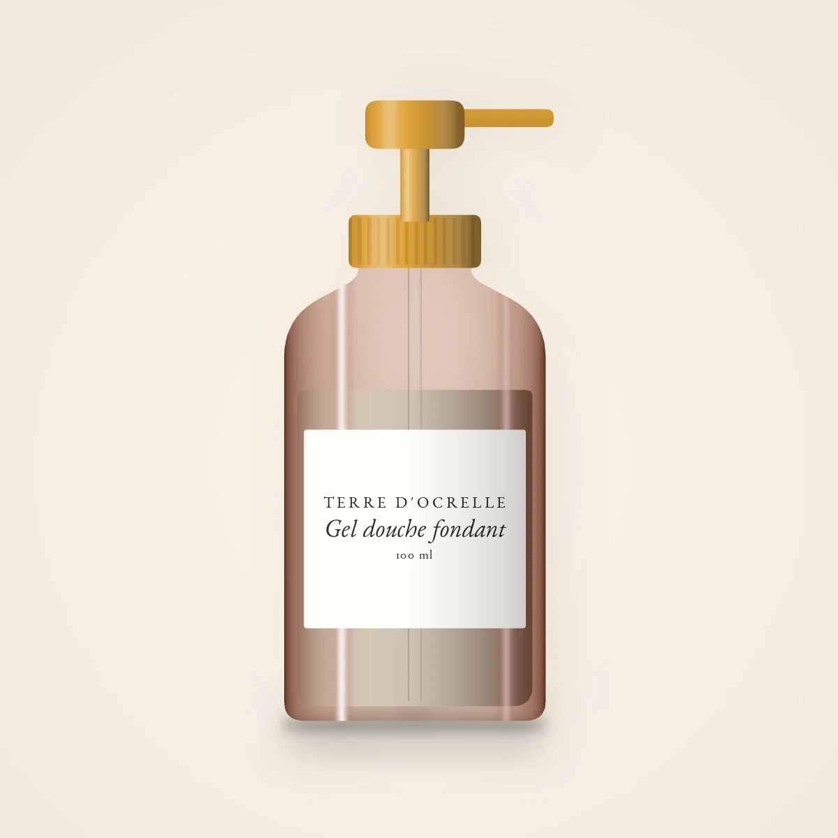 Gel douche et bain fondant au concombre – Terre d'Ocrelle, flacon-pompe 100 ml