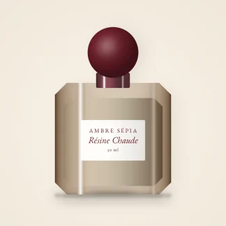 Parfum Résine Chaude au ciste labdanum – Ambre Sépia, flacon 30 ml