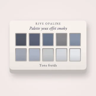 Palette yeux effet smoky à la vitamine E – Rive Opaline, 9 × 1 g, teinte Tons froids