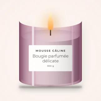 Bougie parfumée délicate à l'orange douce – Mousse Câline, pot en verre 300 g