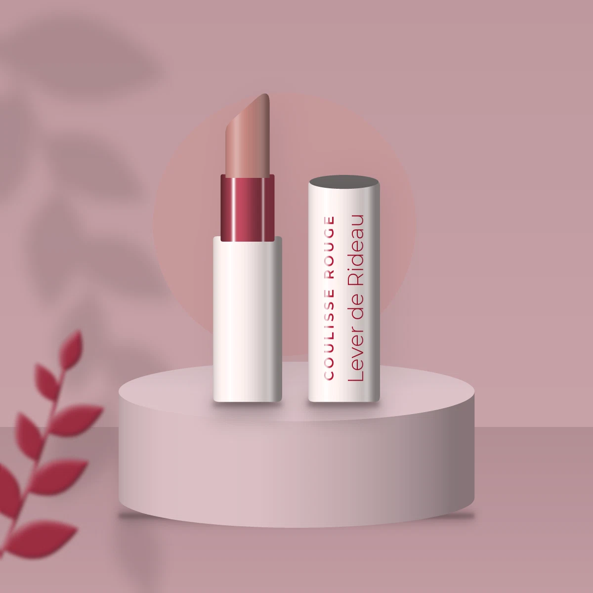Rouge à lèvres Lever de Rideau nourrissant – Coulisse Rouge, photo d'ambiance