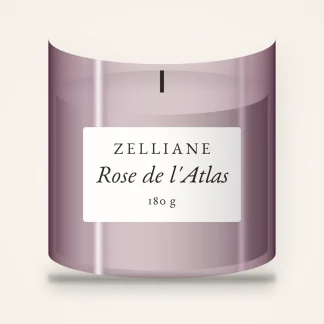 Bougie parfumée Rose de l'Atlas à la camomille romaine – Zelliane, pot en verre 180 g