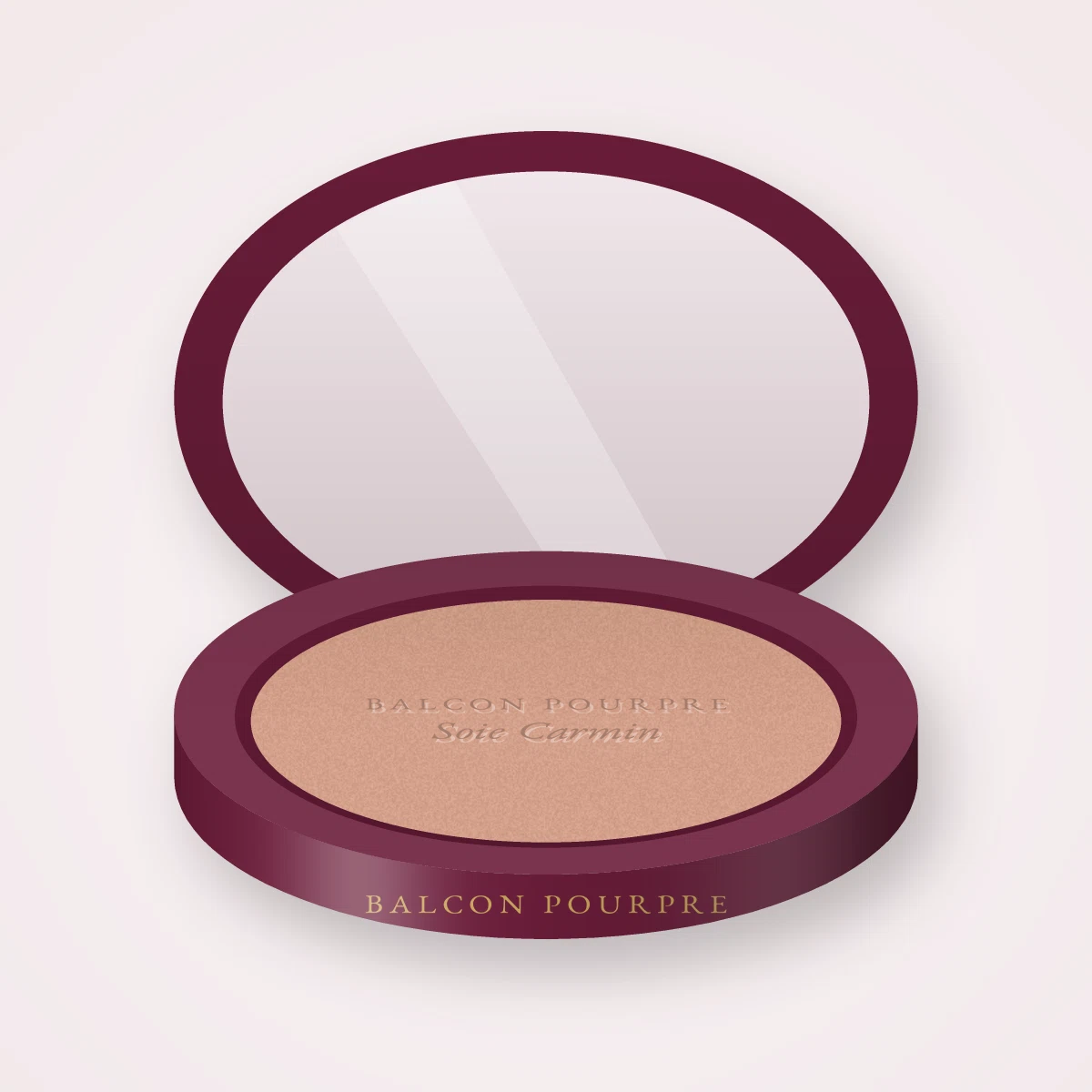 Terre de soleil sans effet orangé Soie Carmin – Balcon Pourpre, boîtier 15 g, teinte 02 Sable rosé