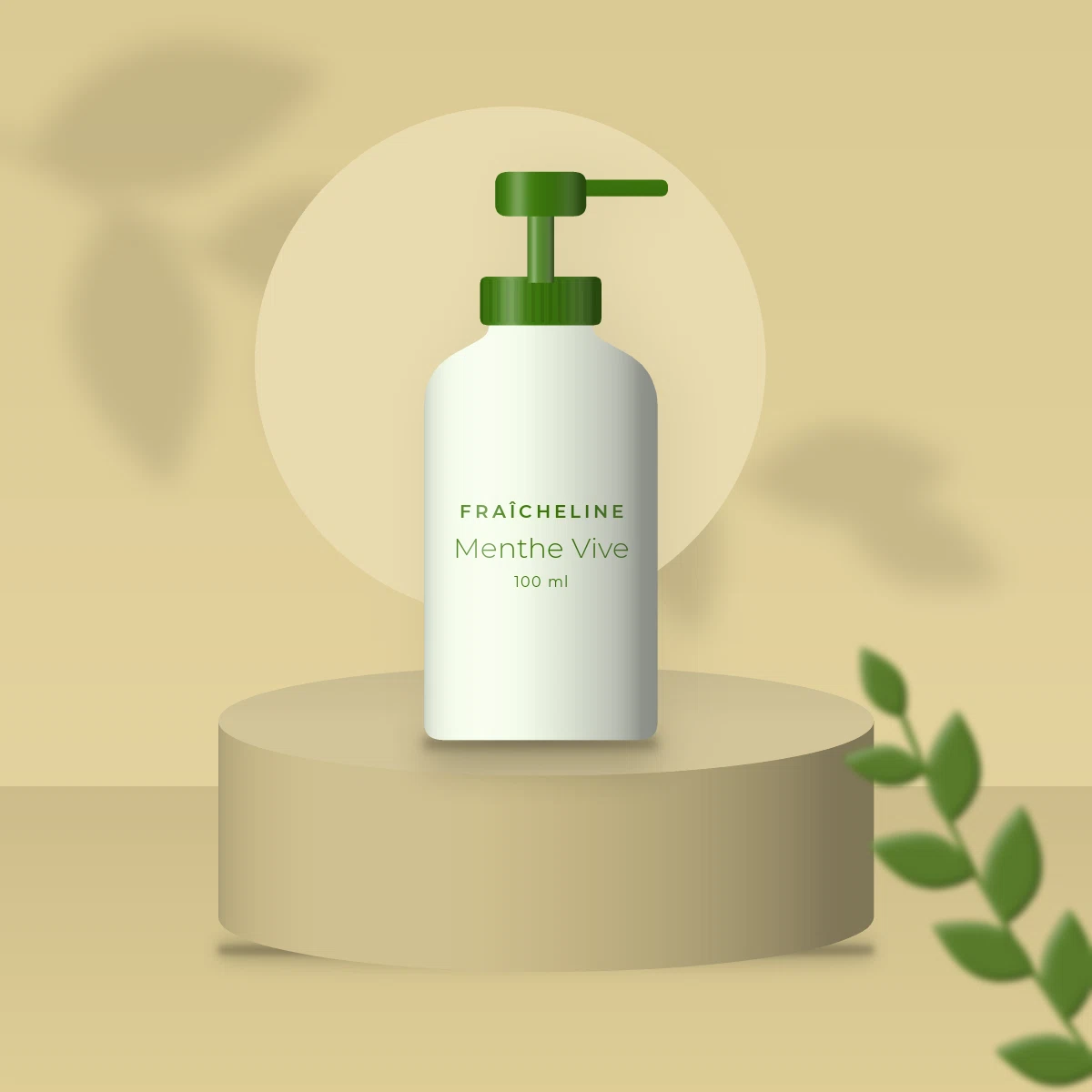 Huile capillaire revitalisante Menthe Vive – Fraîcheline, photo d'ambiance