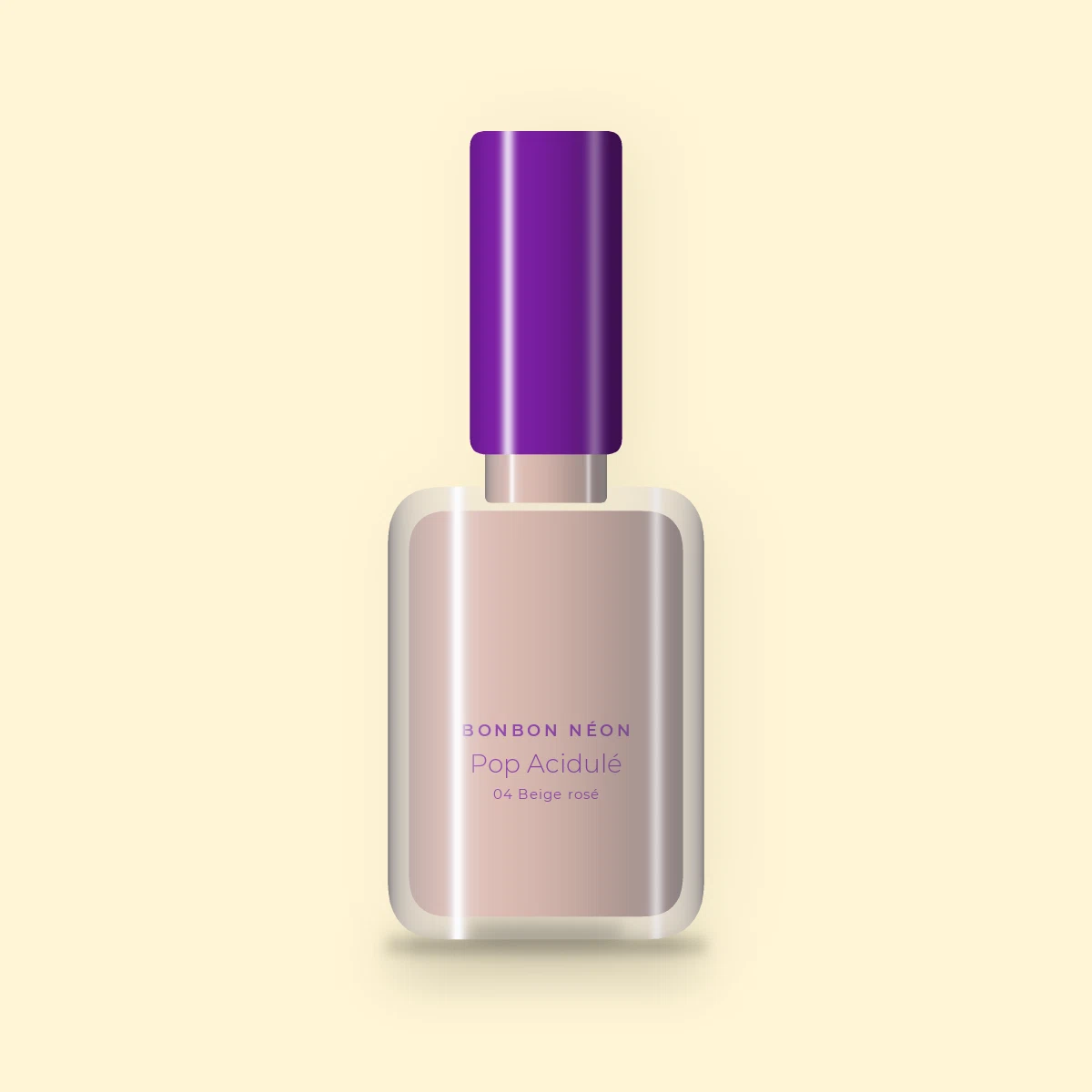 Vernis à ongles précision Pop Acidulé – Bonbon Néon, flacon 5 ml, teinte 04 Beige rosé