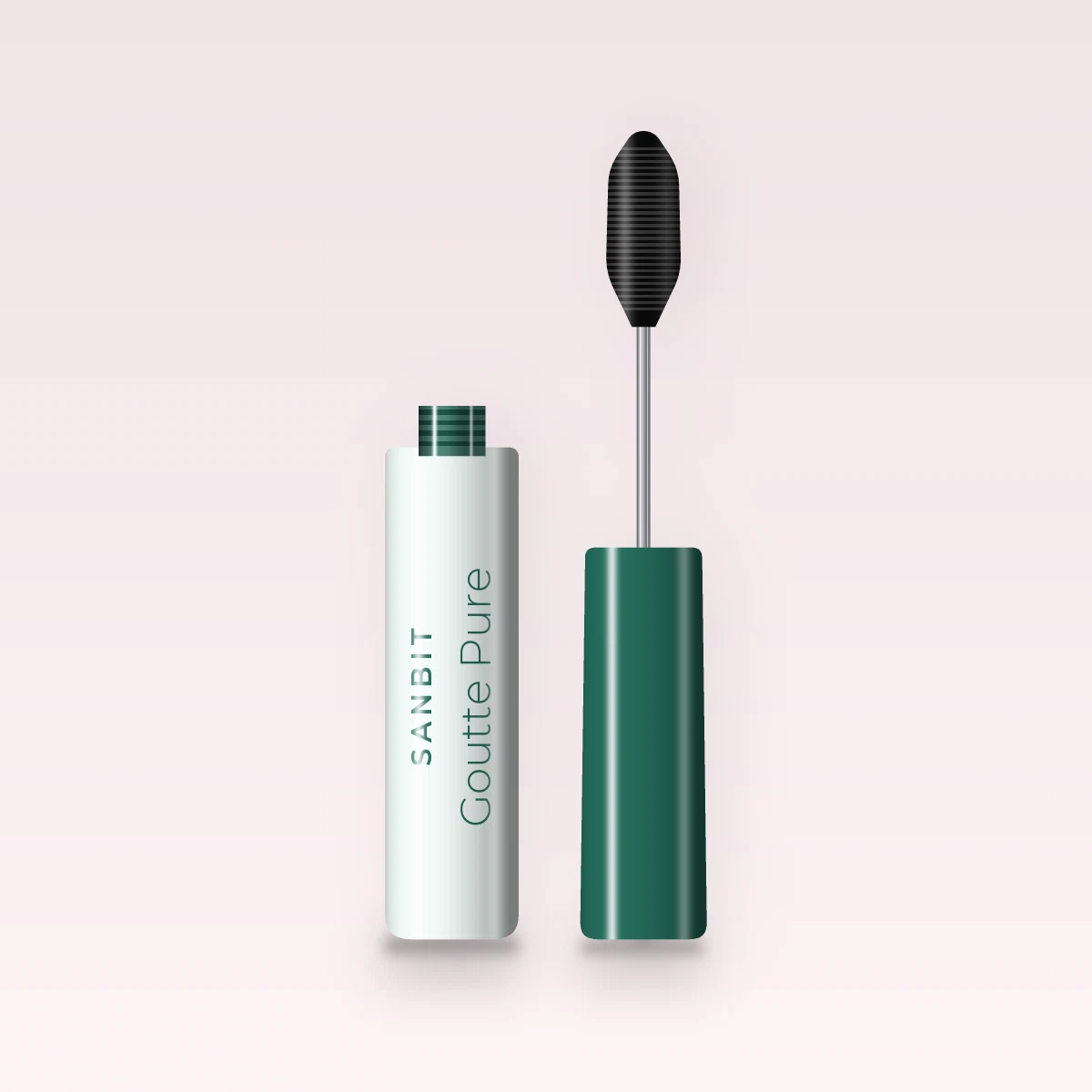 Mascara Goutte Pure effet cils séparés – Sanbit, flacon et brosse 4 ml, teinte Noir intense