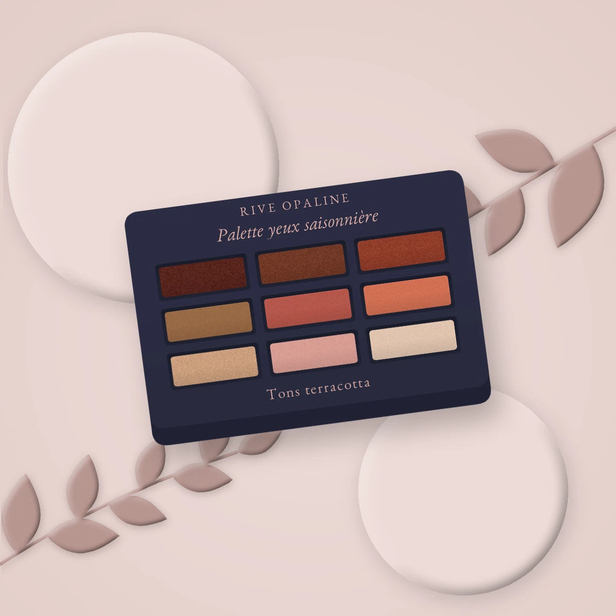 Palette yeux saisonnière à l'huile de macadamia – Rive Opaline, photo d'ambiance