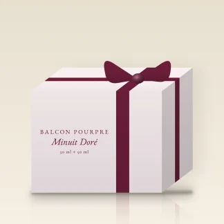 Coffret parfum Minuit Doré solaire – Balcon Pourpre, 30 ml + 50 ml