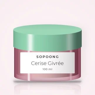 Masque visage Cerise Givrée à l'argile blanche – Sopoong, pot 100 ml