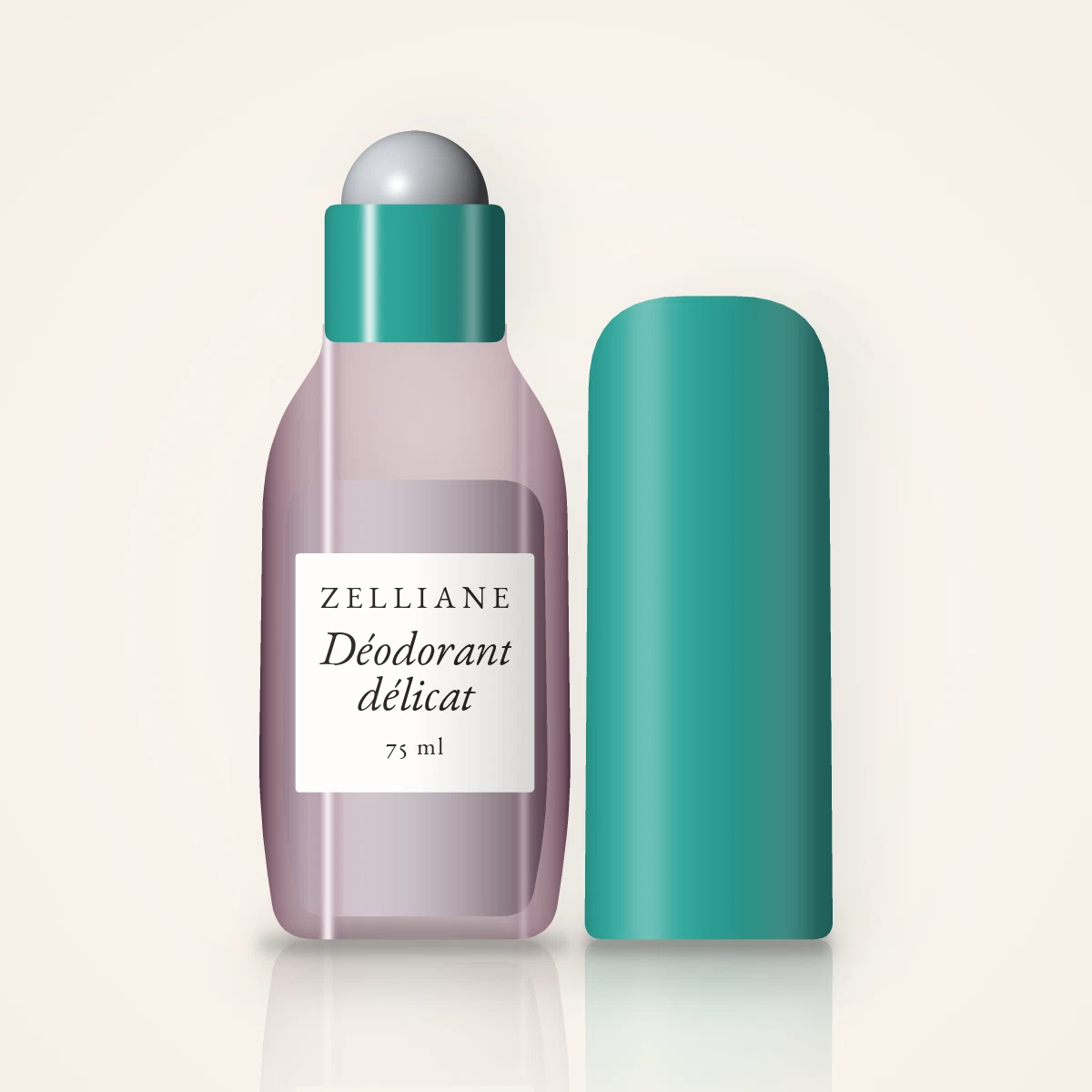 Déodorant délicat au concombre – Zelliane, flacon roll-on 75 ml