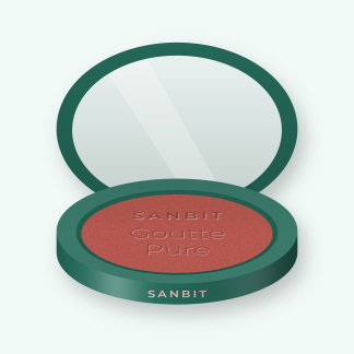 Blush Goutte Pure joues et paupières – Sanbit, boîtier 4 g, teinte 14 Rose brique