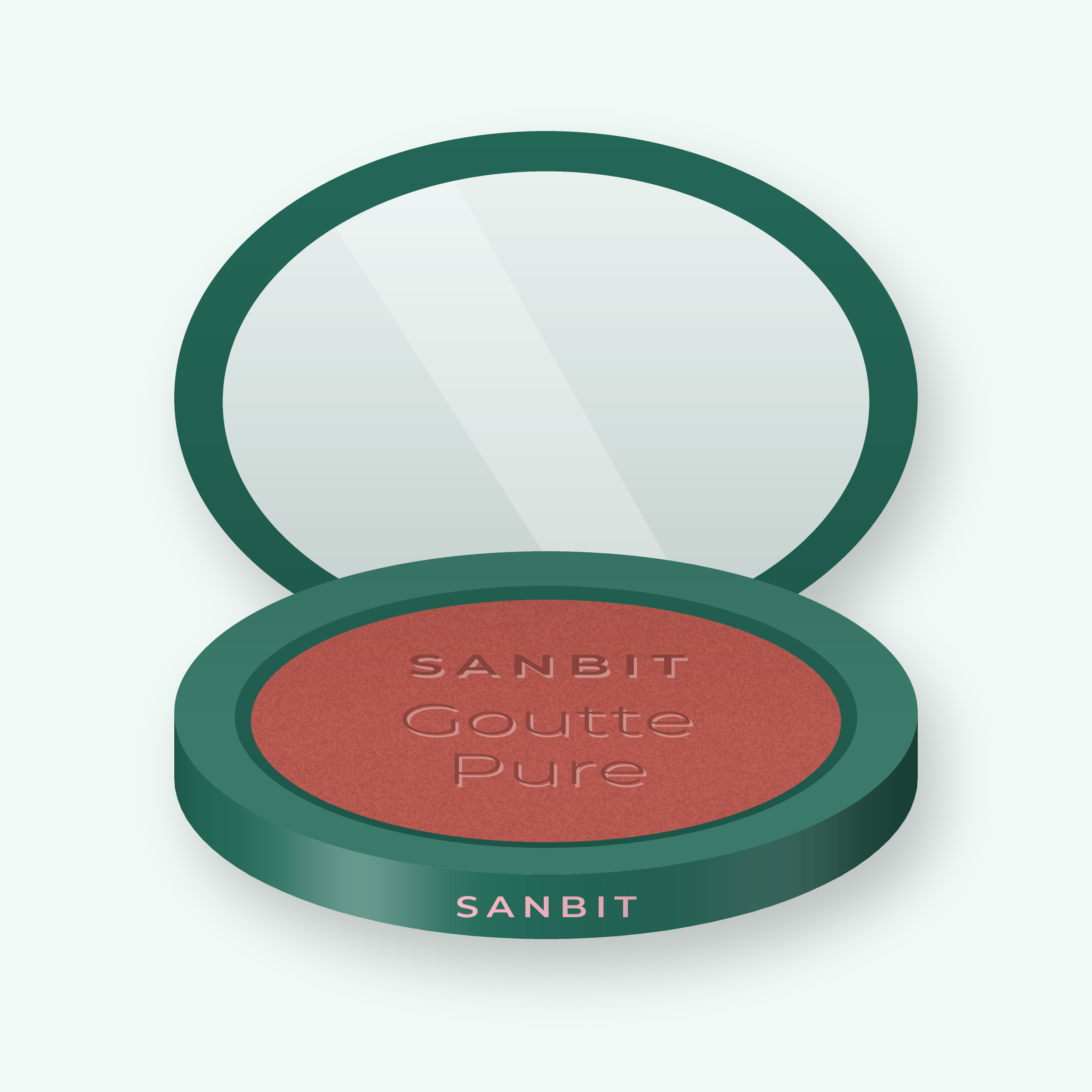 Blush Goutte Pure joues et paupières – Sanbit, boîtier 4 g, teinte 14 Rose brique