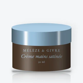 Crème mains et ongles satinée à l'huile d'argan – Mélèze & Givre, pot 50 ml