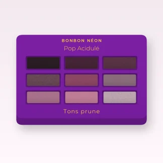 Palette yeux intense Pop Acidulé – Bonbon Néon, 12 × 1 g, teinte Tons prune