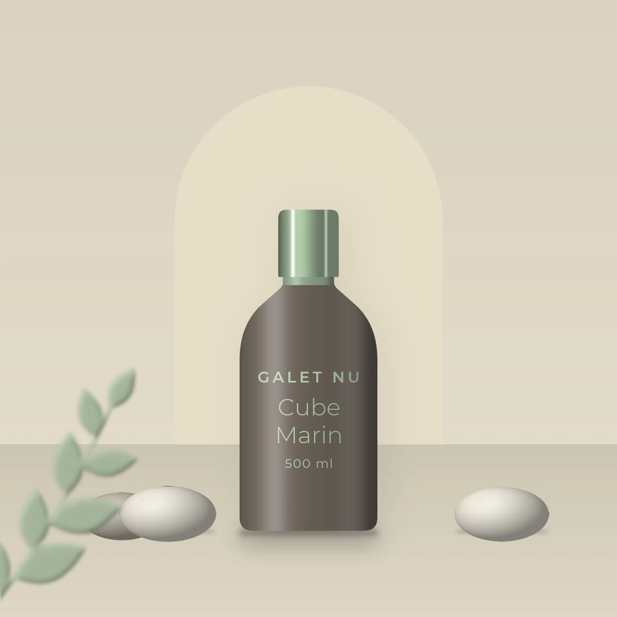 Shampooing hydratant Cube Marin – Galet Nu, photo d'ambiance