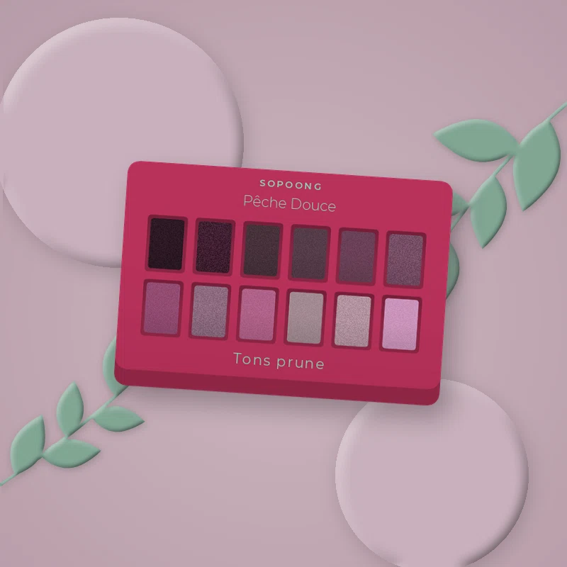 Palette yeux Pêche Douce intense – Sopoong, photo d'ambiance