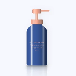 Crème solaire visage fluide à l'ectoïne SPF 50+ – Joli Quotidien, flacon-pompe 40 ml