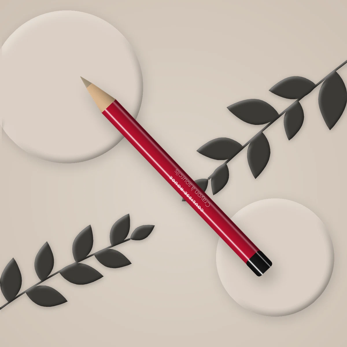 Crayon à sourcils sans transfert à la cire de tournesol – Coulisse Rouge, photo d'ambiance
