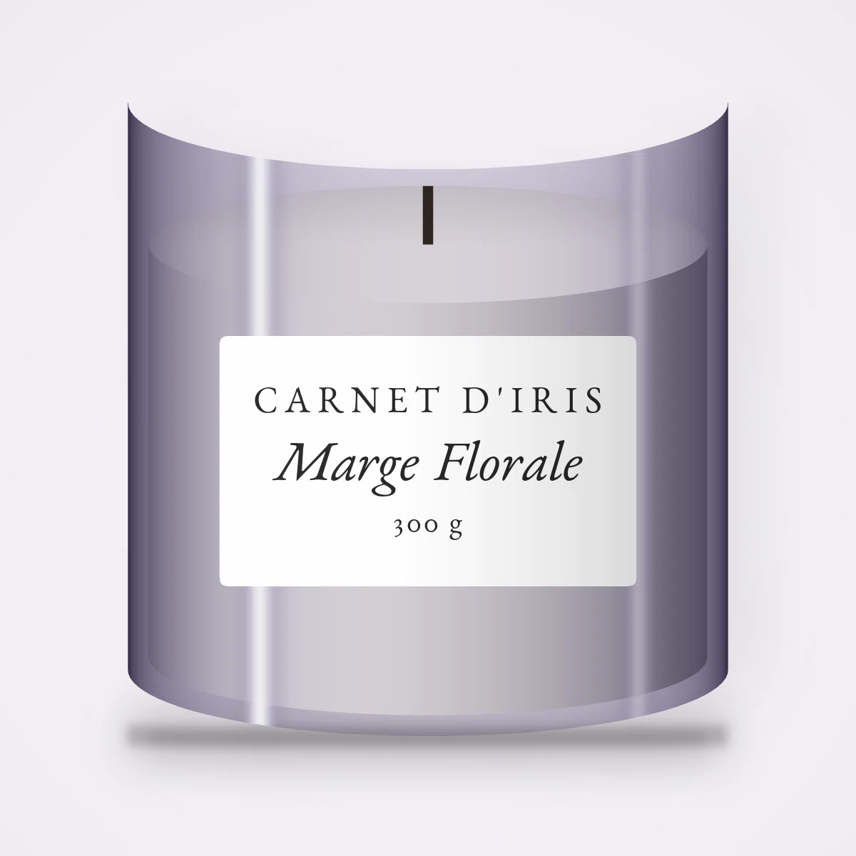 Bougie parfumée Marge Florale au cèdre de Virginie – Carnet d'Iris, pot en verre 300 g