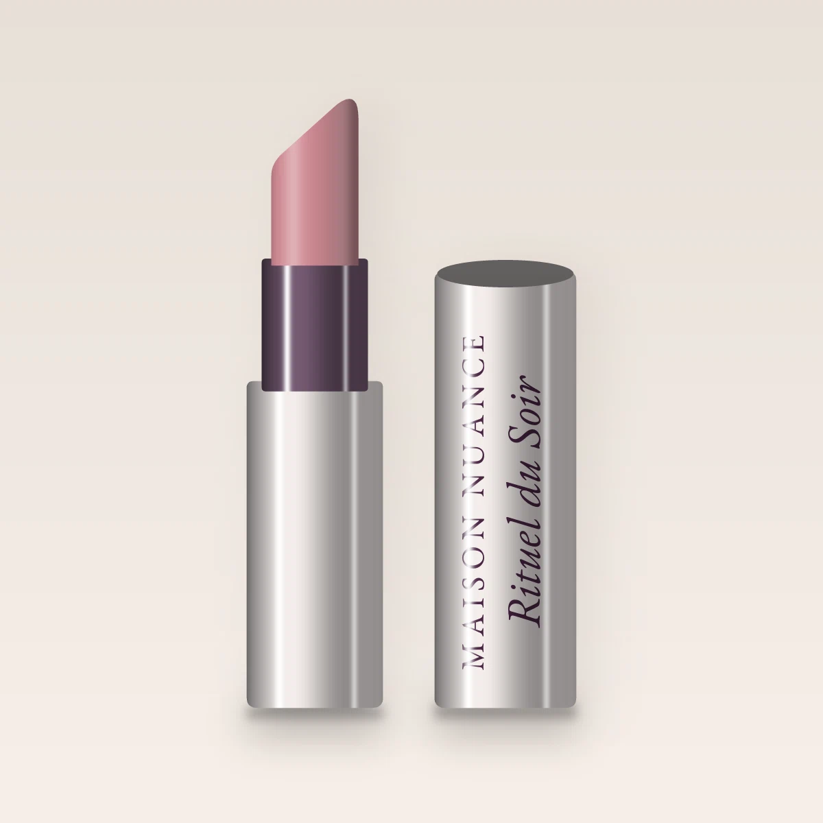 Rouge à lèvres Rituel du Soir enveloppant – Maison Nuance, étui 3,5 g, teinte 04 Rose poudré
