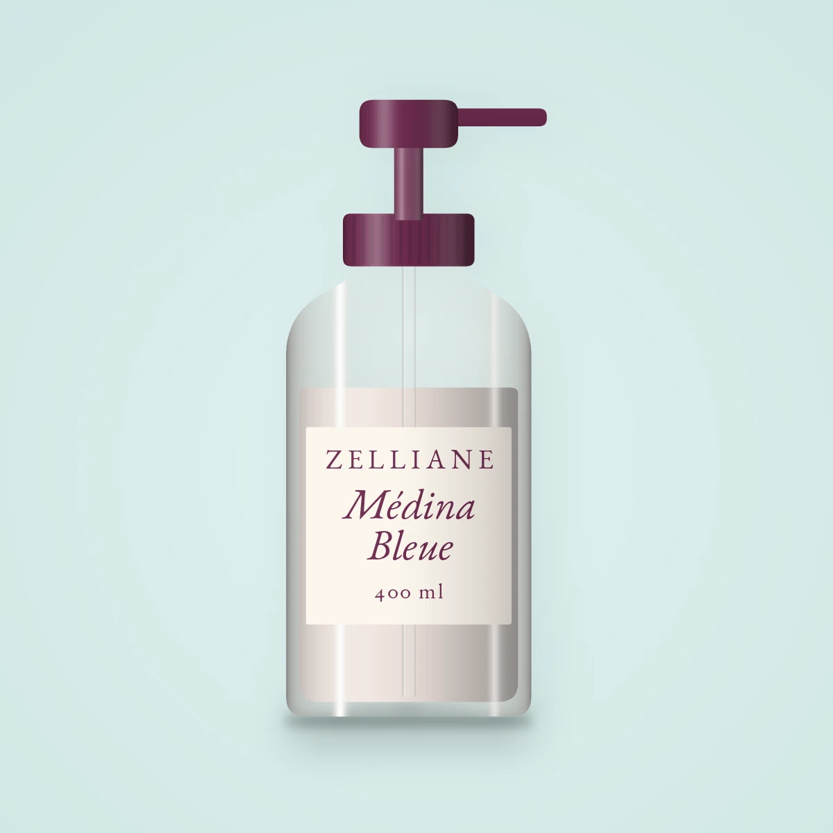 Nettoyant visage fraîcheur Médina Bleue – Zelliane, flacon-pompe 400 ml